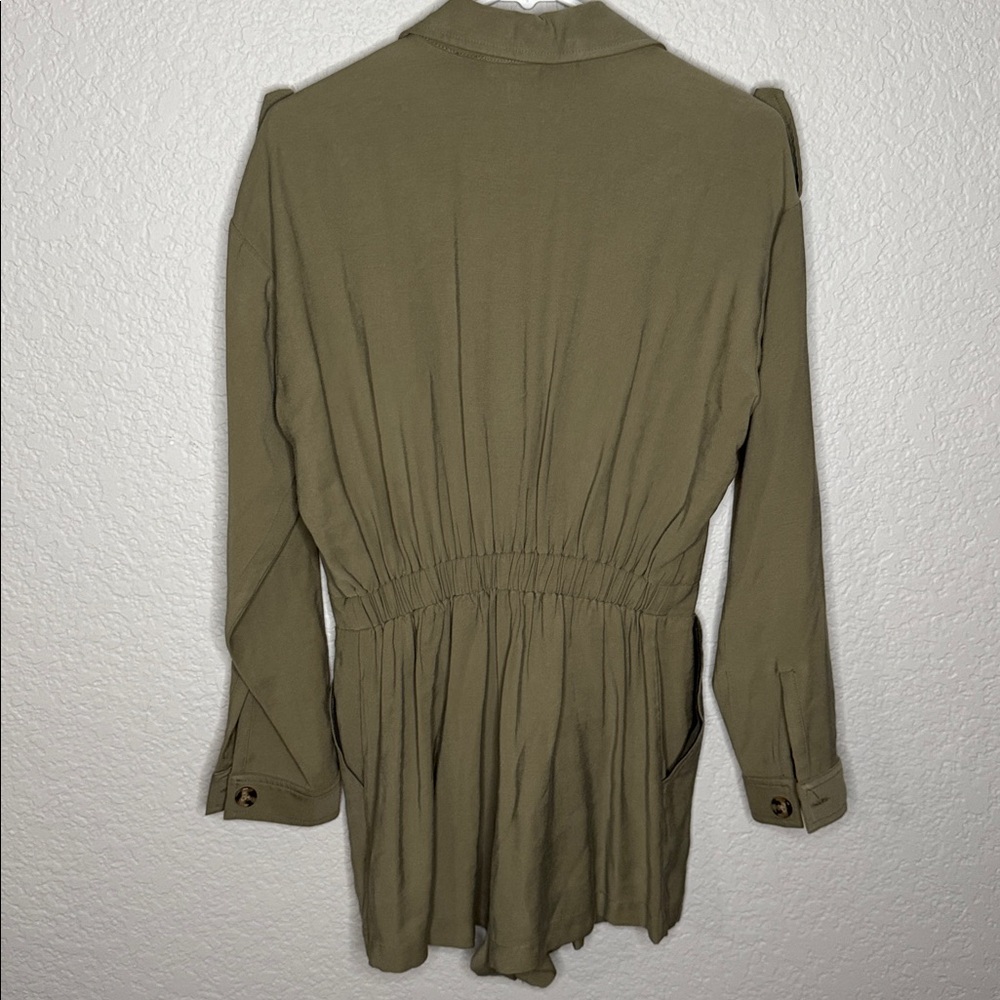 L'Academie Dylan Romper Olive Button Front Long Sleeve Pockets Sz S Streetwear - Picture 11 of 13